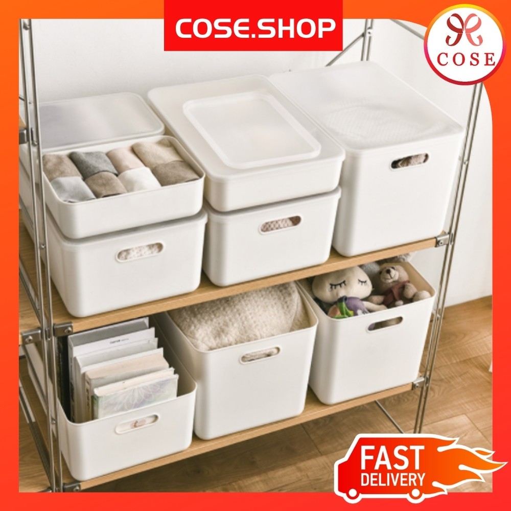 Produk popular】 ♬COSE Plastic Storage Box Desk Organizer Box Makeup  Organizer Portable Storage Basket Plastic Container