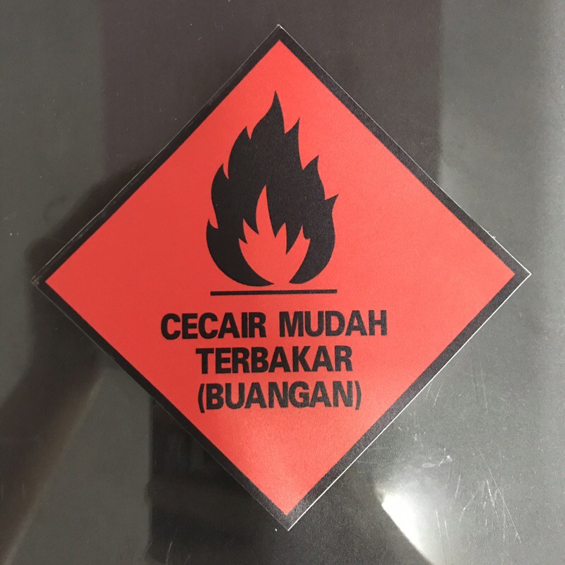 Stickers Cecair Mudah Terbakar (Buangan) Sticker Danger Warning Sticker ...