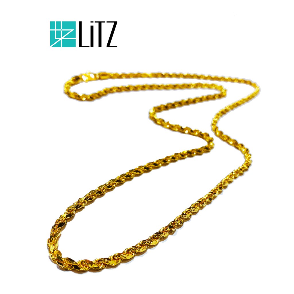 LITZ 916 (22K) Gold solid Necklace 实心钱串项链 (NX) N0006 | Shopee Malaysia