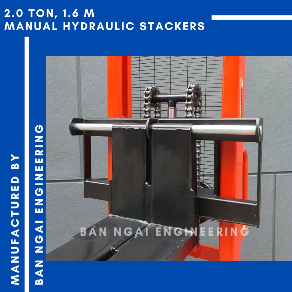 SUPERFORM 2 Ton, 1.6m Stacker Heavy Duty Premium Manual Hand Hydraulic ...