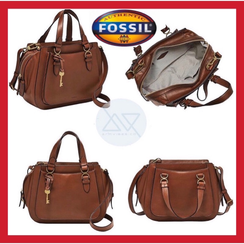 Original Fossil Brooke Satchel Leather Handbag Beg Tangan Kulit Shopee Malaysia