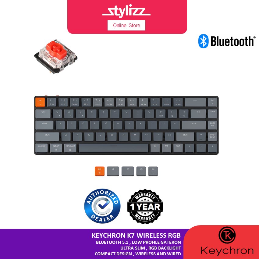 Keychron K7 Ultraslim Wireless Mechanical Keyboard Low Profile