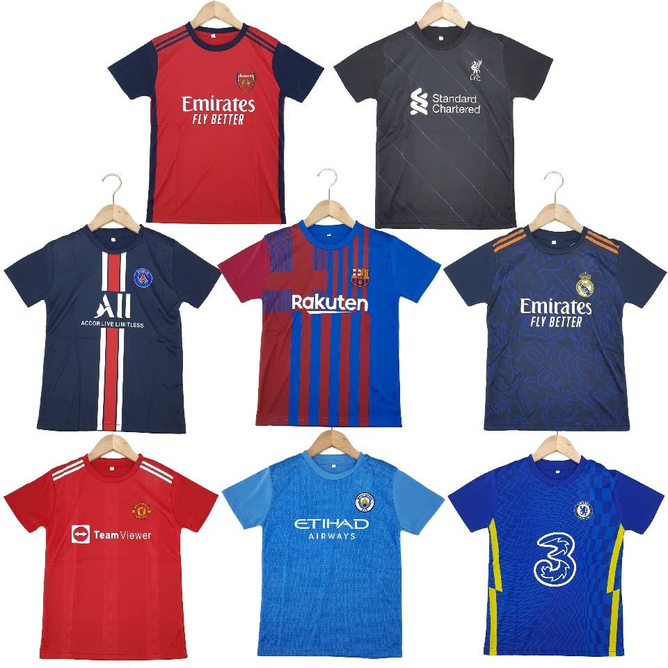 Kids T-Shirt Jersey Material Football Team Print | Baju Jersi Corak ...