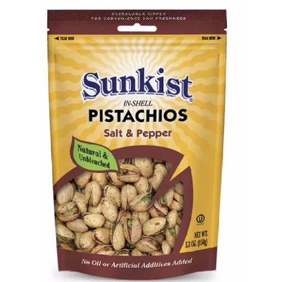Sunkist Salt & Black Pepper Pistachios in Shell 150g Shopee Malaysia