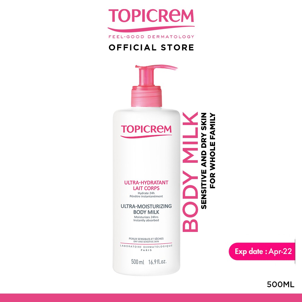 TOPICREM Ultra Moisturising Body Milk 500ml (Expiry Apr'24) Shopee