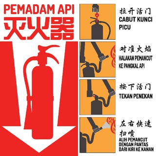 [ FIRE SAFETY STICKER] FIRE EXTINGUISHER STICKER / PELEKAT PEMADAM API ...