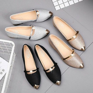 Ladies Elegant Flat Shoes Low Heel Shallow Pointed Toe Low-bottom Comfort  Casual Office Shoes