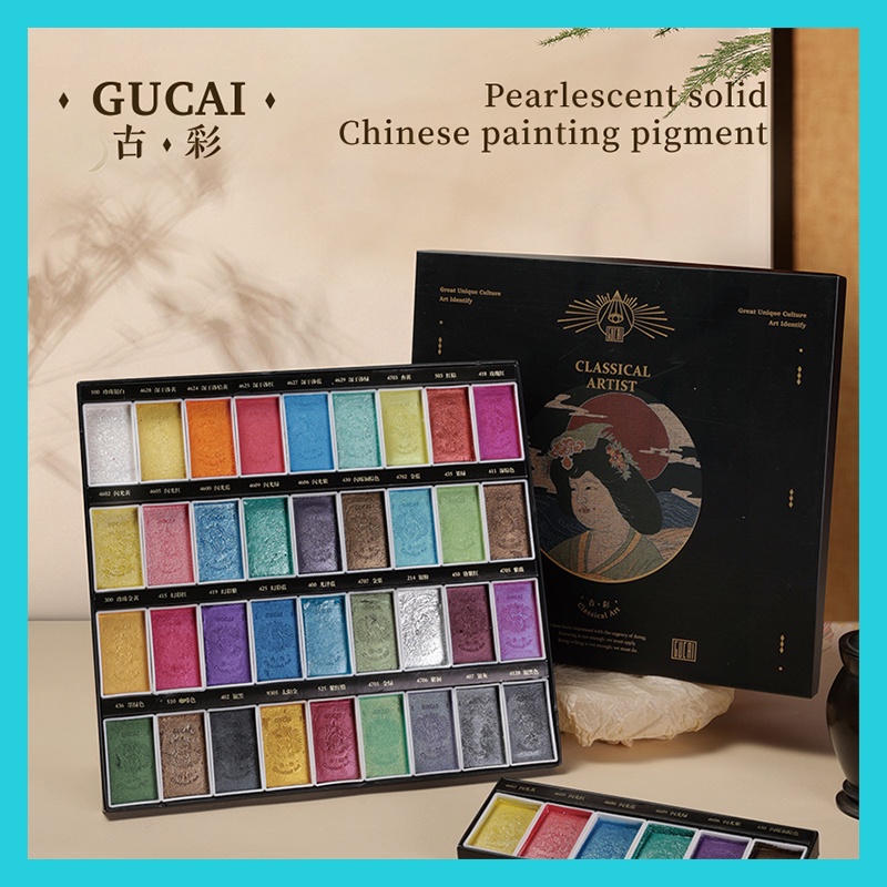 Paul Rubens Gucai Aquarelverfset, Parelmoer, Klassiek, 36 Kleuren