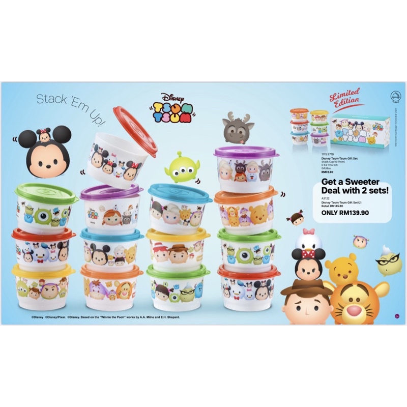 Tupperware Disney Tsum-Tsum Gift Set (6pcs) With Box | Shopee Malaysia