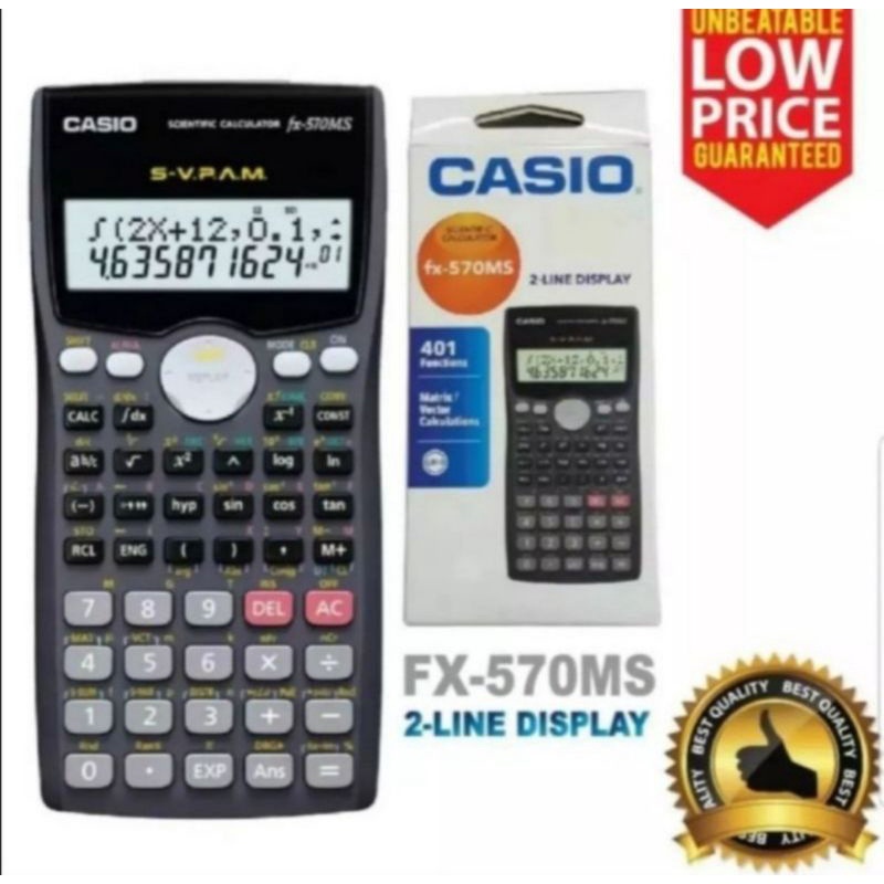 Casio Scientific Calculator FX-570MS 2Line Display | Shopee Malaysia