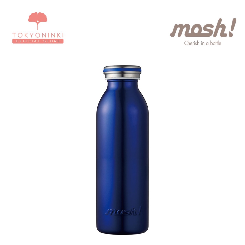 MOSH! Stainless Steel Milk Bottle Navy (450ml) Shopee Malaysia