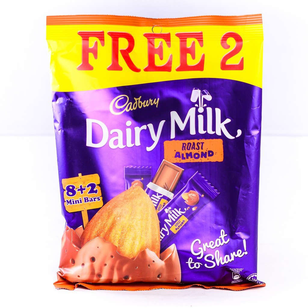 TERbaik !!! Cadbury Dairy Milk Chocolate Sharebag Roast Almond (12pcs x ...