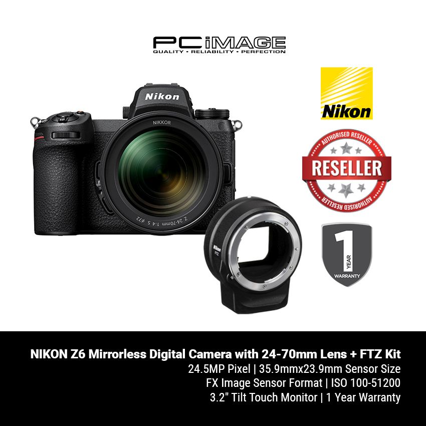 NIKON Z6 Mirrorless Digital Camera with 2470mm Lens + FTZ Kit Shopee