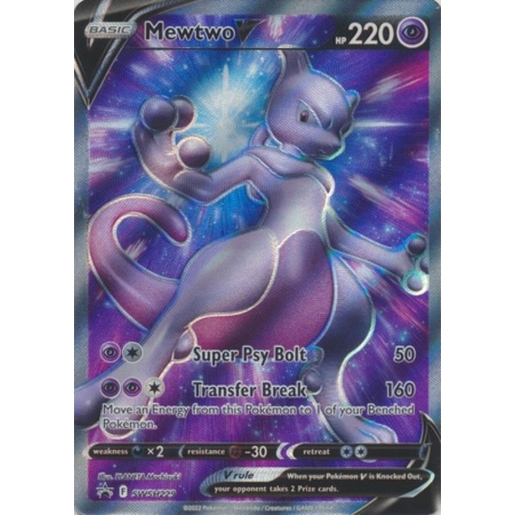 Pokemon Go Tcg Mewtwo V Swsh229 Full Art Ultra Rare Pokemon Sword And Shield Promos Shopee 