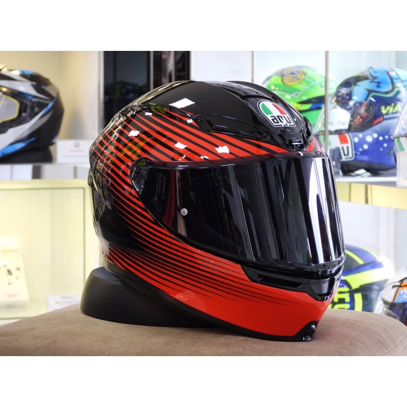 AGV K6 Rush Black Red Helmet (Color Visor not included) Shopee Malaysia
