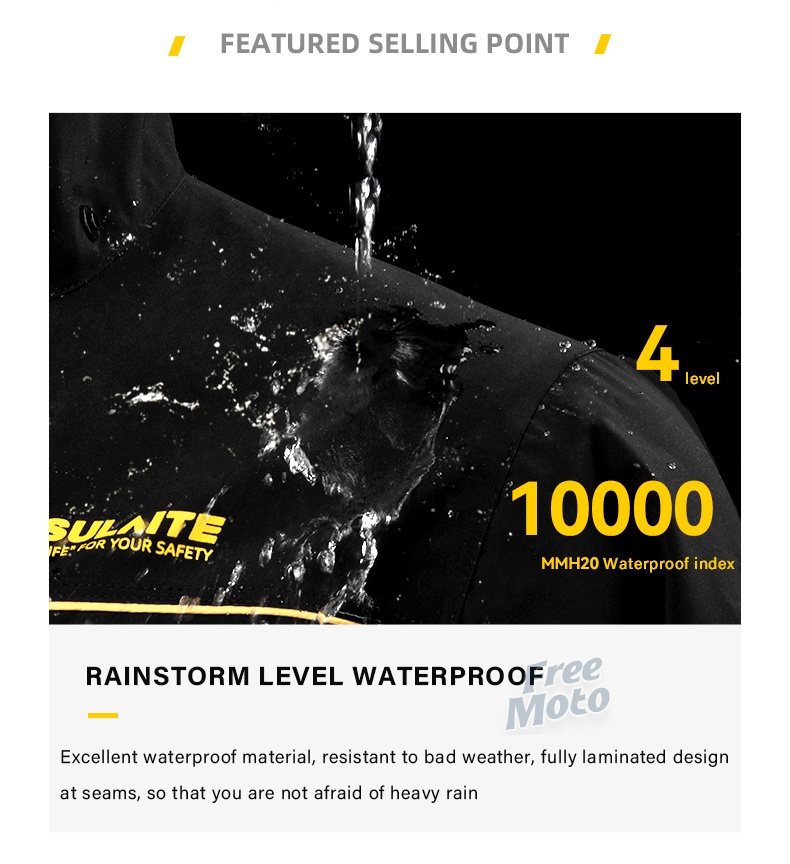 SULAITE Raincoat Motorcycle Waterproof Split Riding Men Women Full Body ...