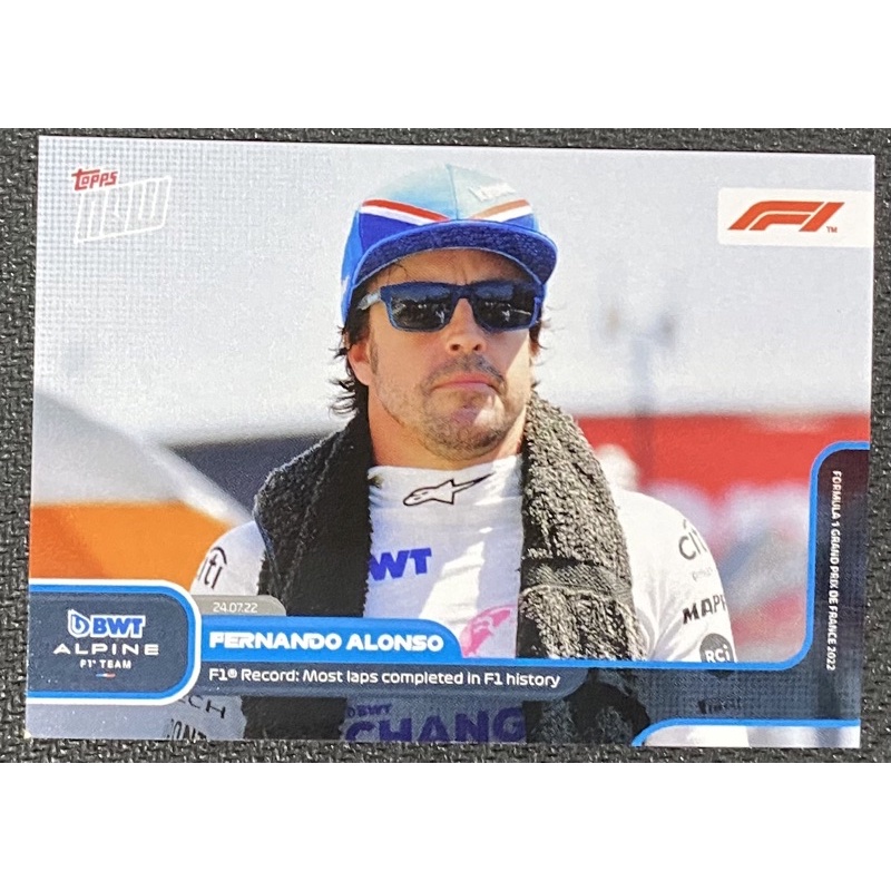 Topps Formula 1 Racing Card Topps Now F1 Fernando Alonso 046 F1 Record ...