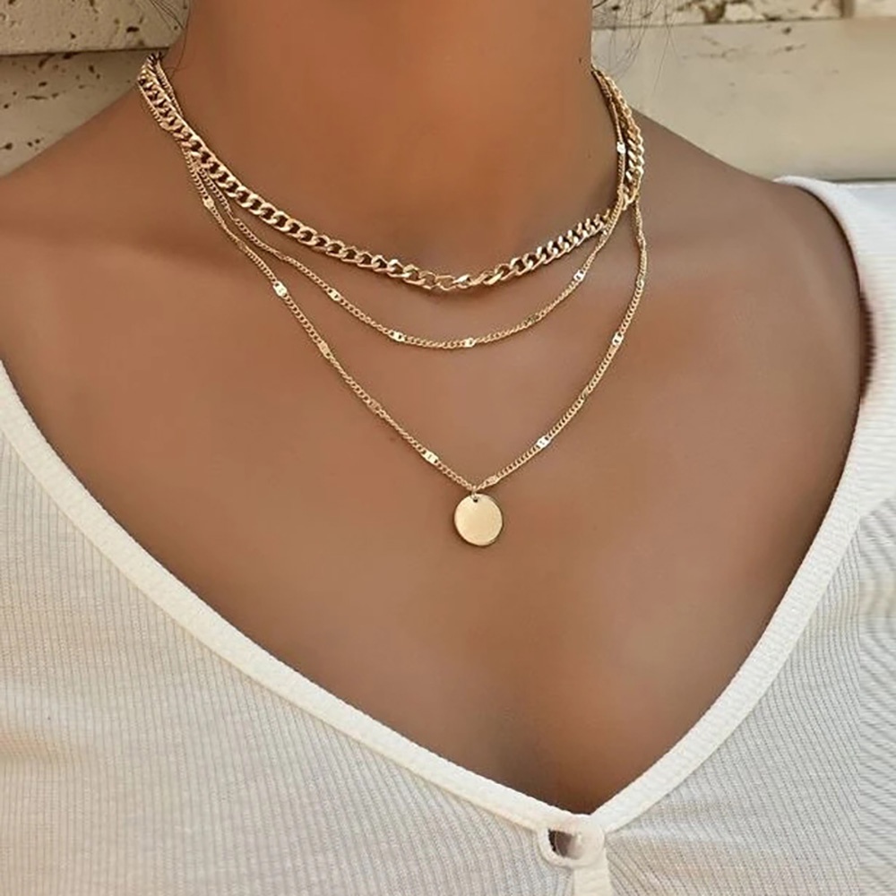 Vintage Necklace Gold Chain Women Jewelry Layered Accessories For Girls  Clothes Aesthetic Gifts Fashion Pendant