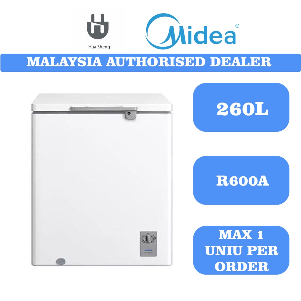 Midea Chest Freezer (260L) WD260WA / (186L) MDRC207FZB01 Shopee