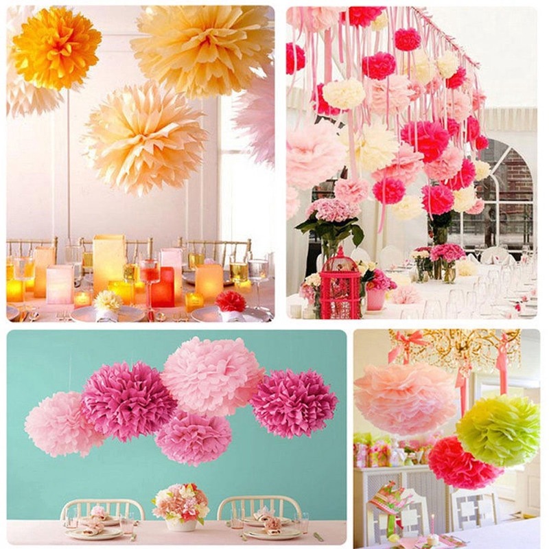 [Ready Stock] DIY Tissue Paper Flower Pom Poms Ball Party Wedding Room ...