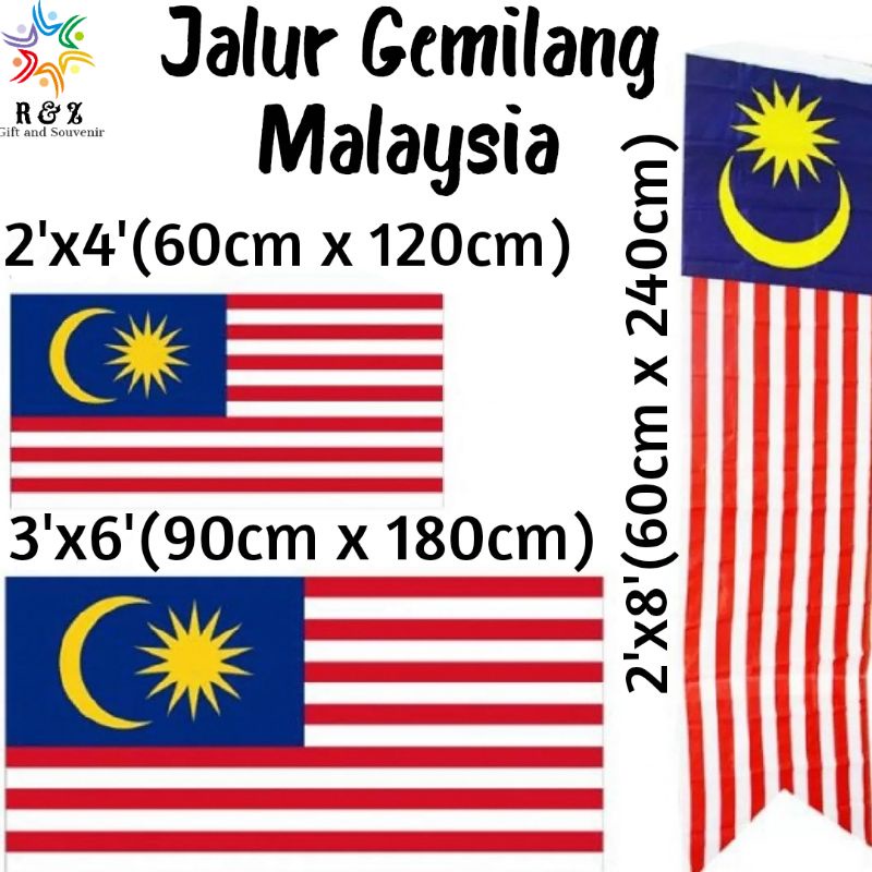 Bendera Malaysia Flag 2x4 / 2x8 / 3x6 Bendera Jalur Gemilang Polyester