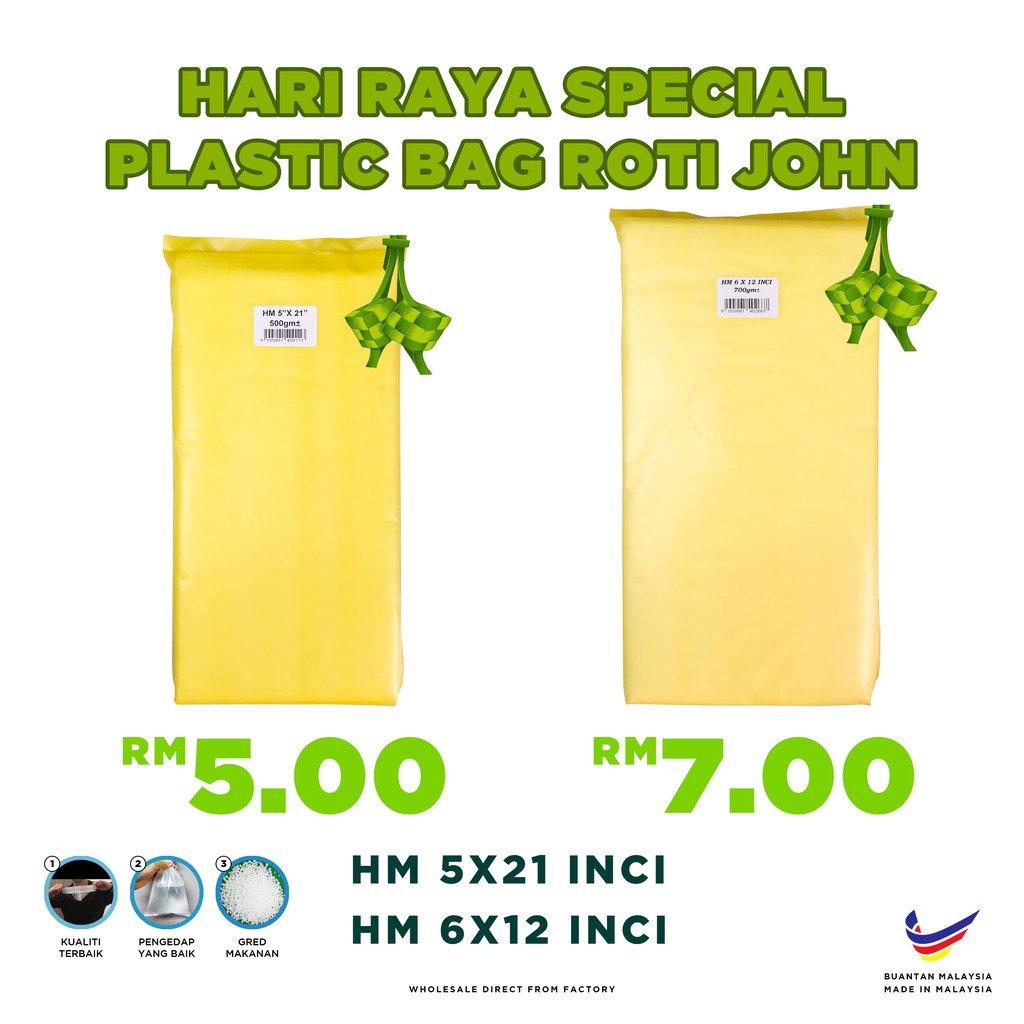 Plastic Bag Hm Plastik Beg Hm Plastik Bungkus Tapao 5x21 6x12 Roti John Bungkus Shopee 1958