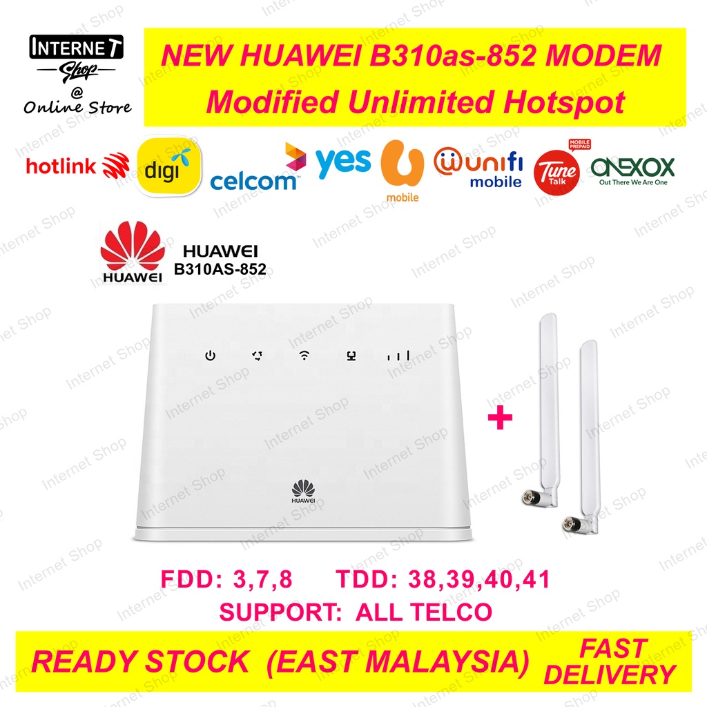 New Huawei B310 4g Modem B310as 852 Router Modified Unlimited Hotspot With Antenna Aka B310 22 2426