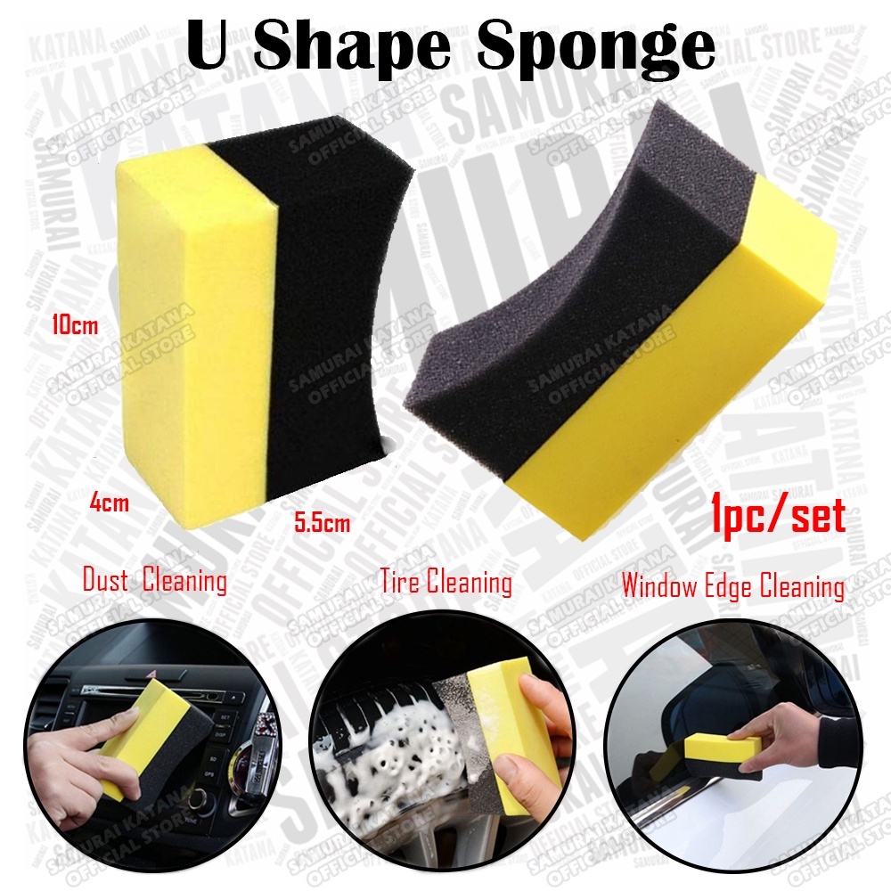U Shape Sponge Waxing Arc Edge Sponge Span Car Care DIY Dust Wet Use ...