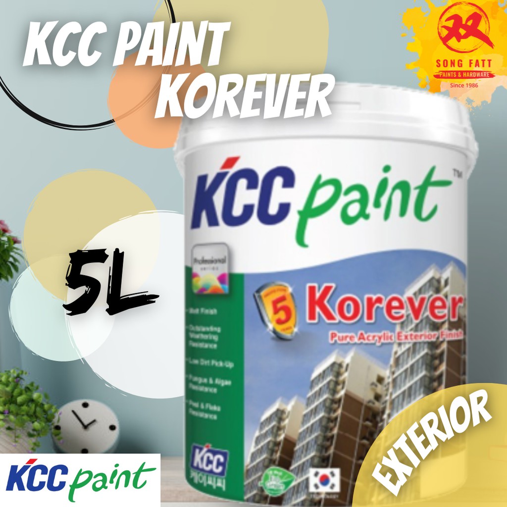 KCC Paint KOREVER Exterior (WHITE/COLOUR) 5L (Song Fatt) Cat Luar ...