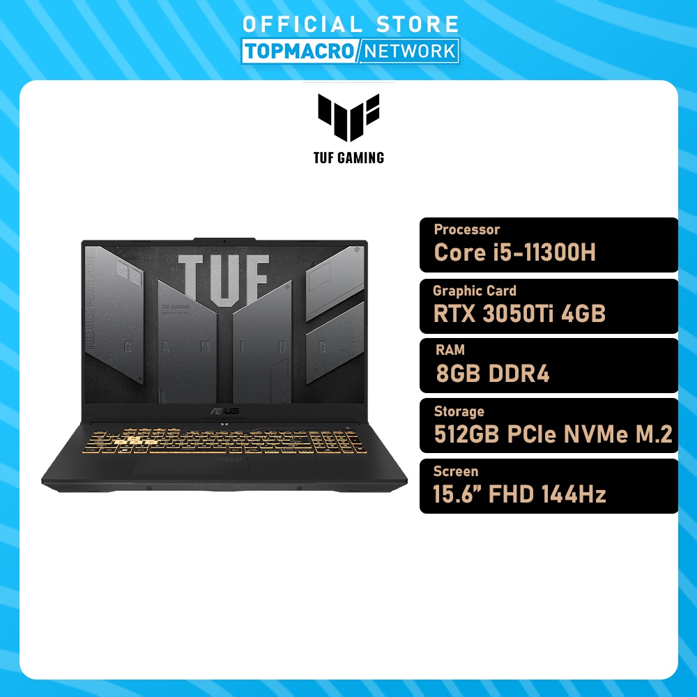 ASUS TUF F15 FX506H-EHN333W GAMING LAPTOP (i5-11500H, RTX3050Ti 4GB ...