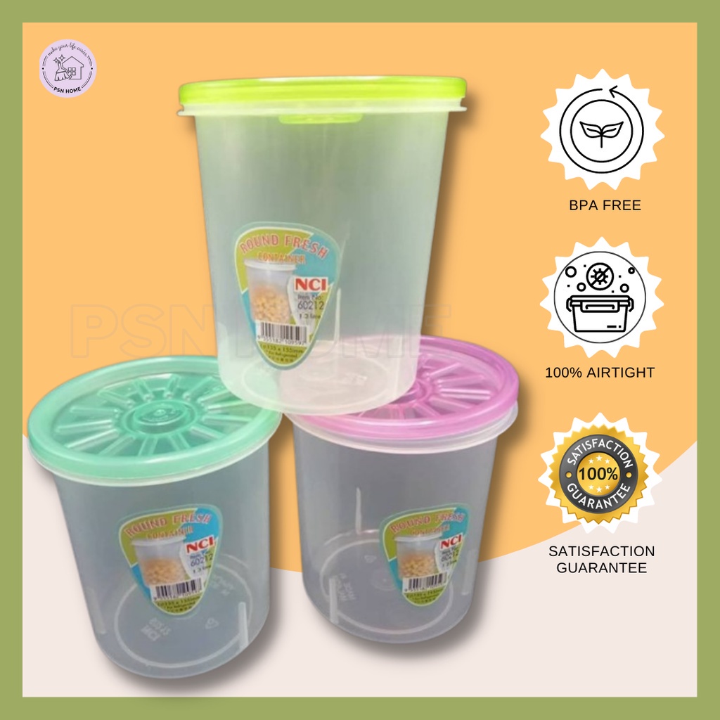 (NCI) Plastic Round Tall Container Bekas Plastik Fresh container / Food ...