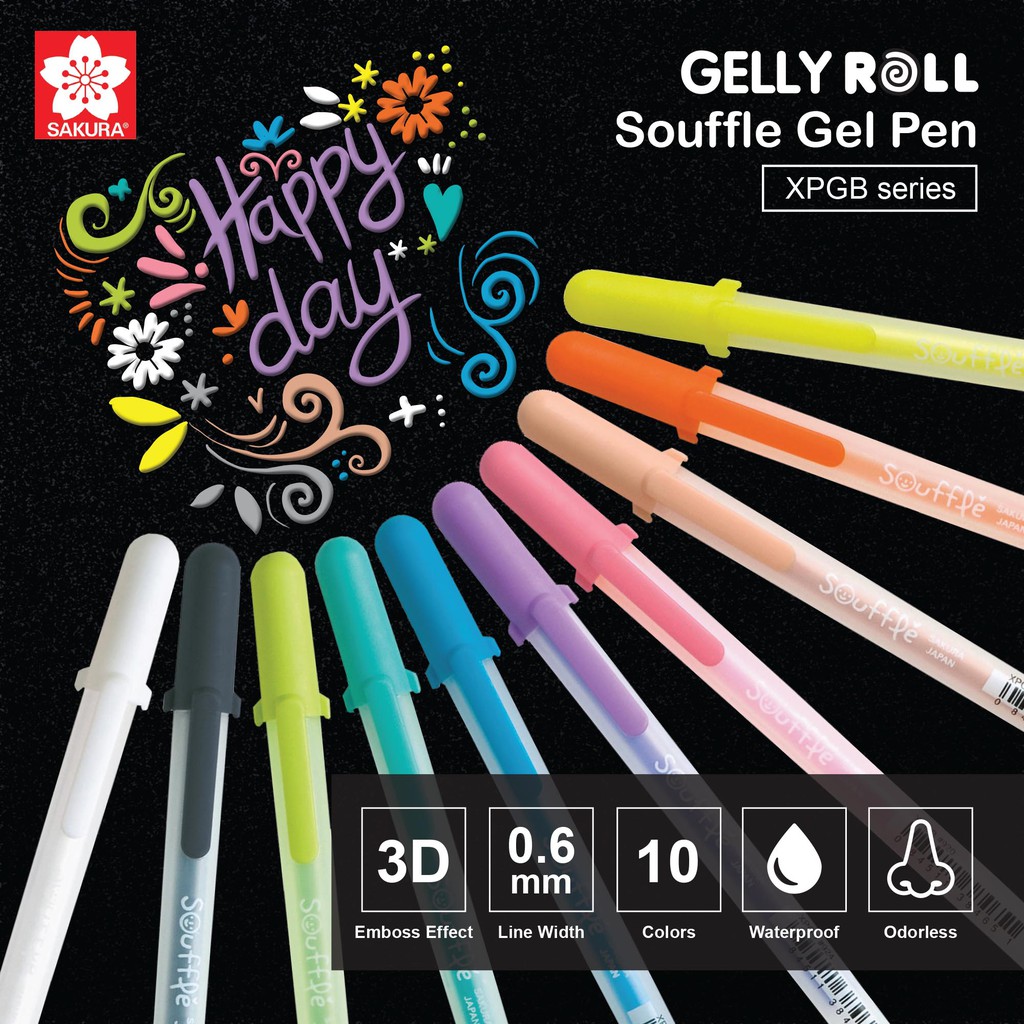 SAKURA GELLY ROLL SOUFFLE GEL PEN (10 colors available) | Shopee Malaysia
