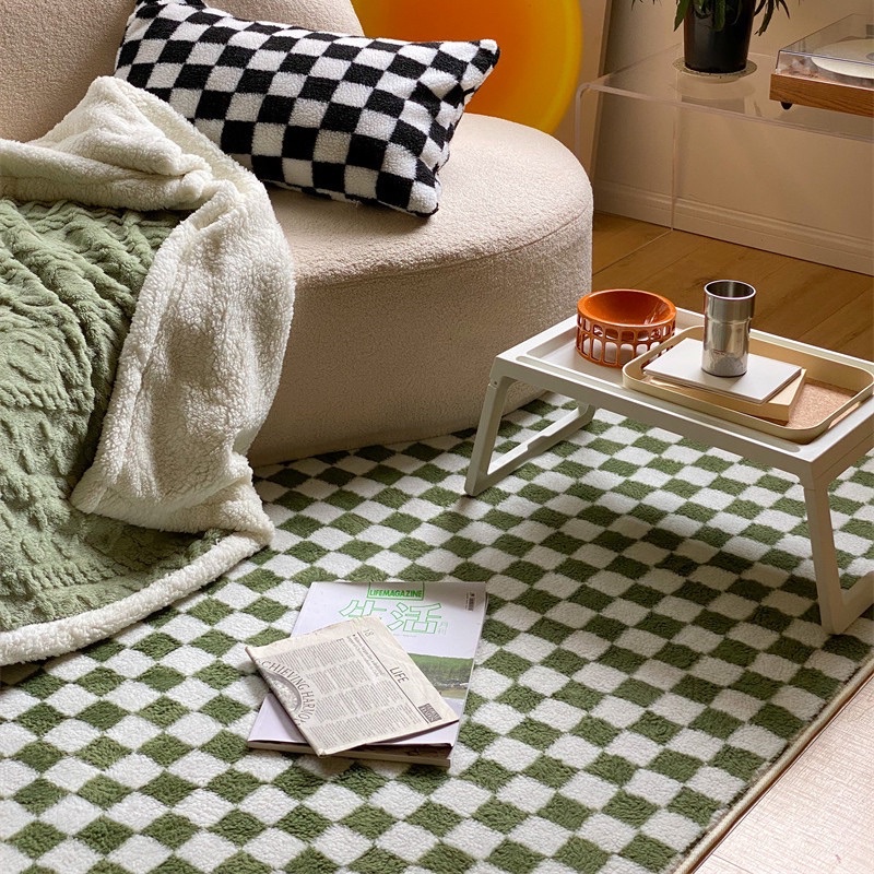 Ins Checkerboard Rug Carpet Modern Various Size Living Hall Room Karpet ...