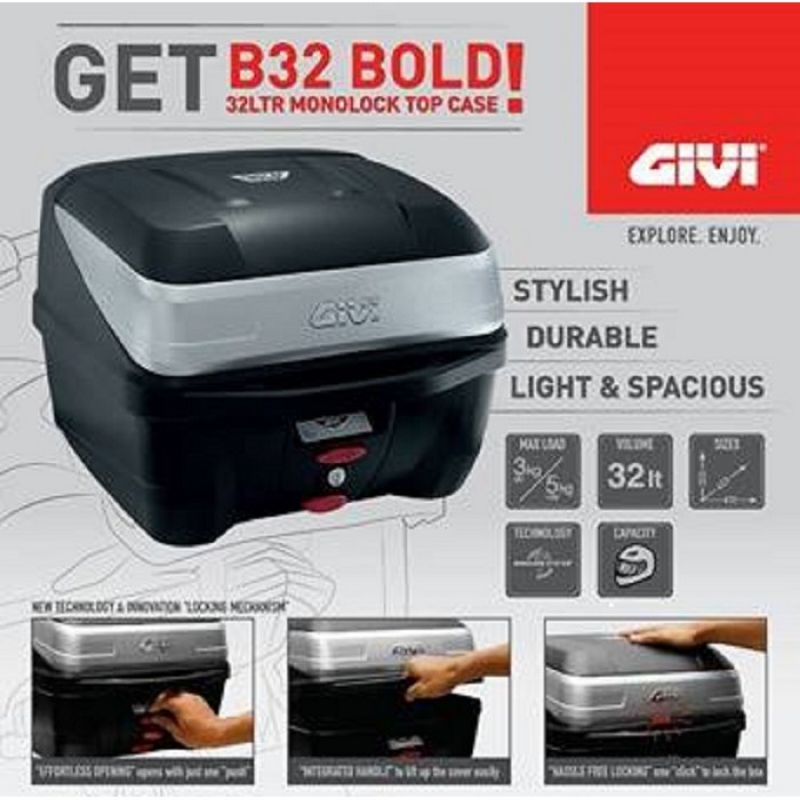 GIVI BOX BOLD B32N MONOLOCK (32 LITRE) 100% ORIGINAL GIVI | Shopee Malaysia