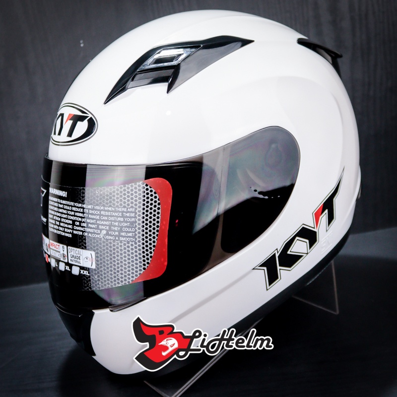 Helmet KYT R10 SOLID WHITE Full FACE HELMET SNI Single VISOR