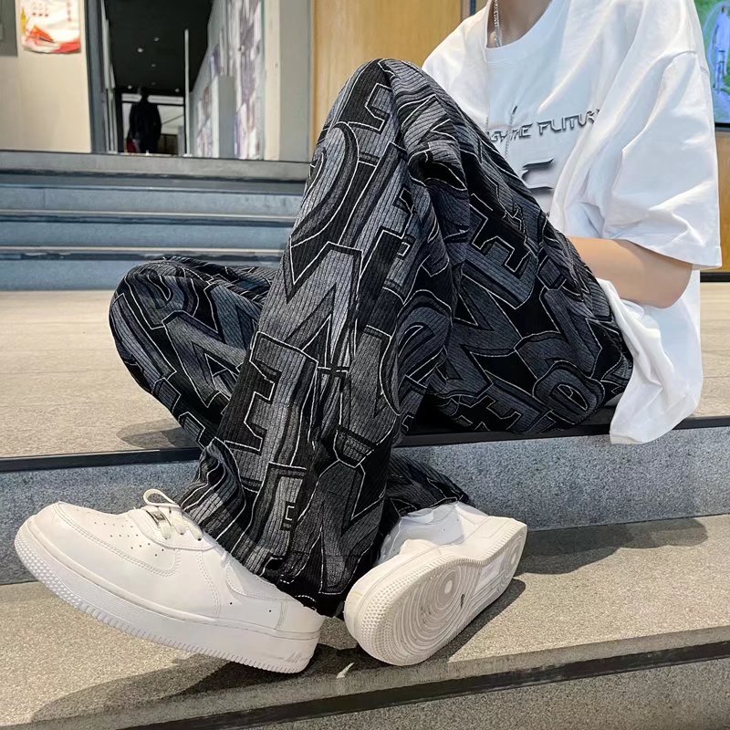 Casual pants men's straight nine points loose ins tide brand Hong Kong ...