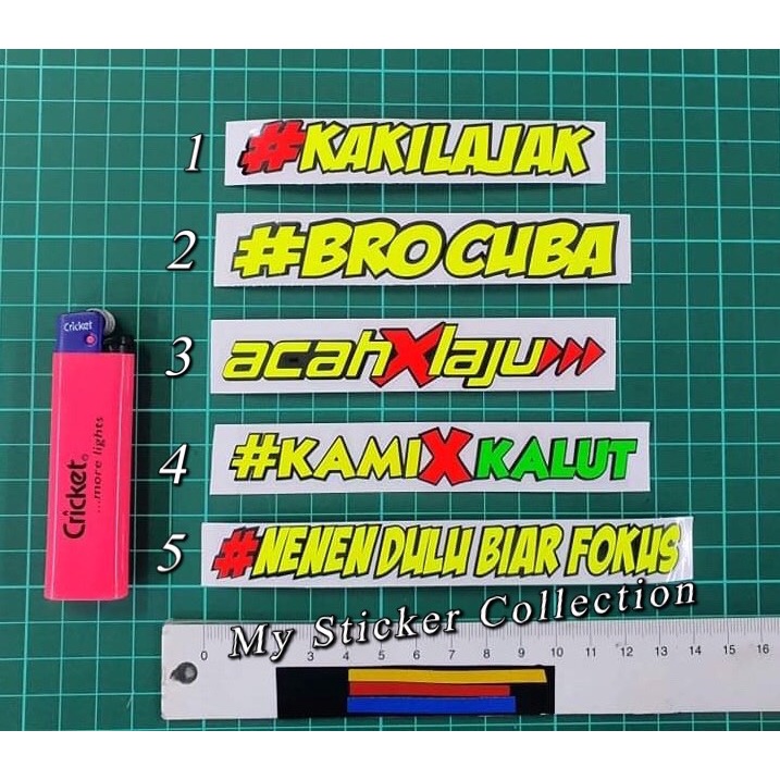 Sticker #Ayat Perkataan Sticker Cutting Overlapping Reflective ...