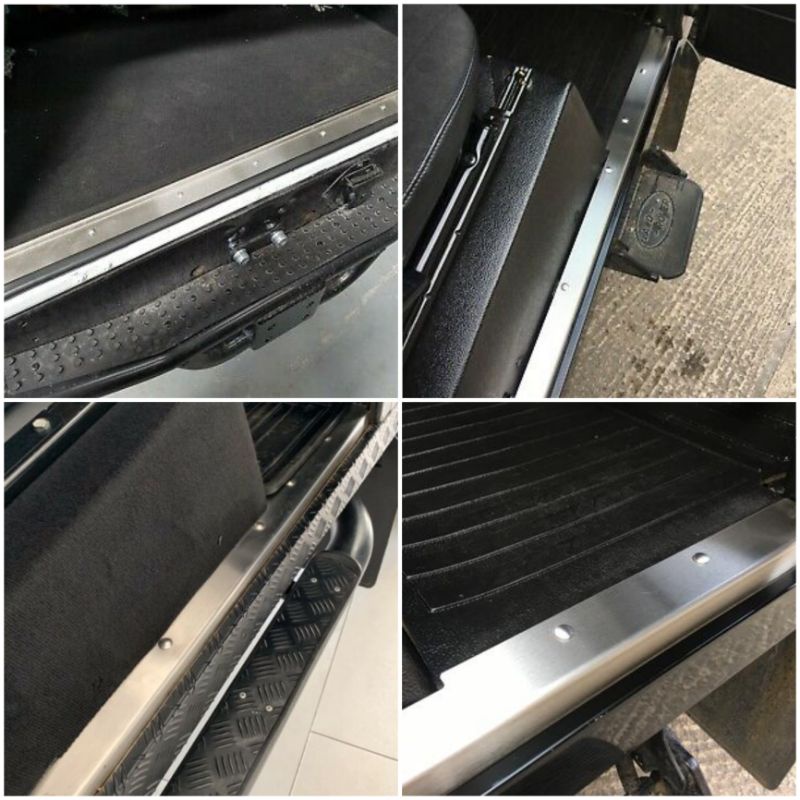 LAND ROVER DEFENDER 90/110/130 STAINLESS STEEL FLOOR RETAINER TRIMS SET ...