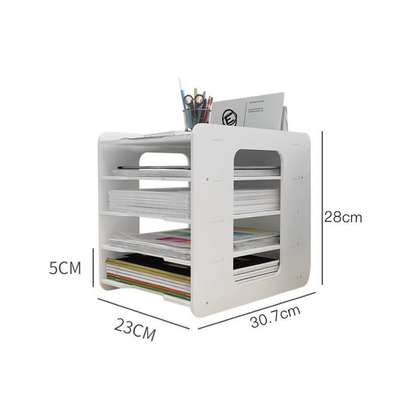 DIY File Rack Multilayer Shelf Office School Desk Rak Paper Storage