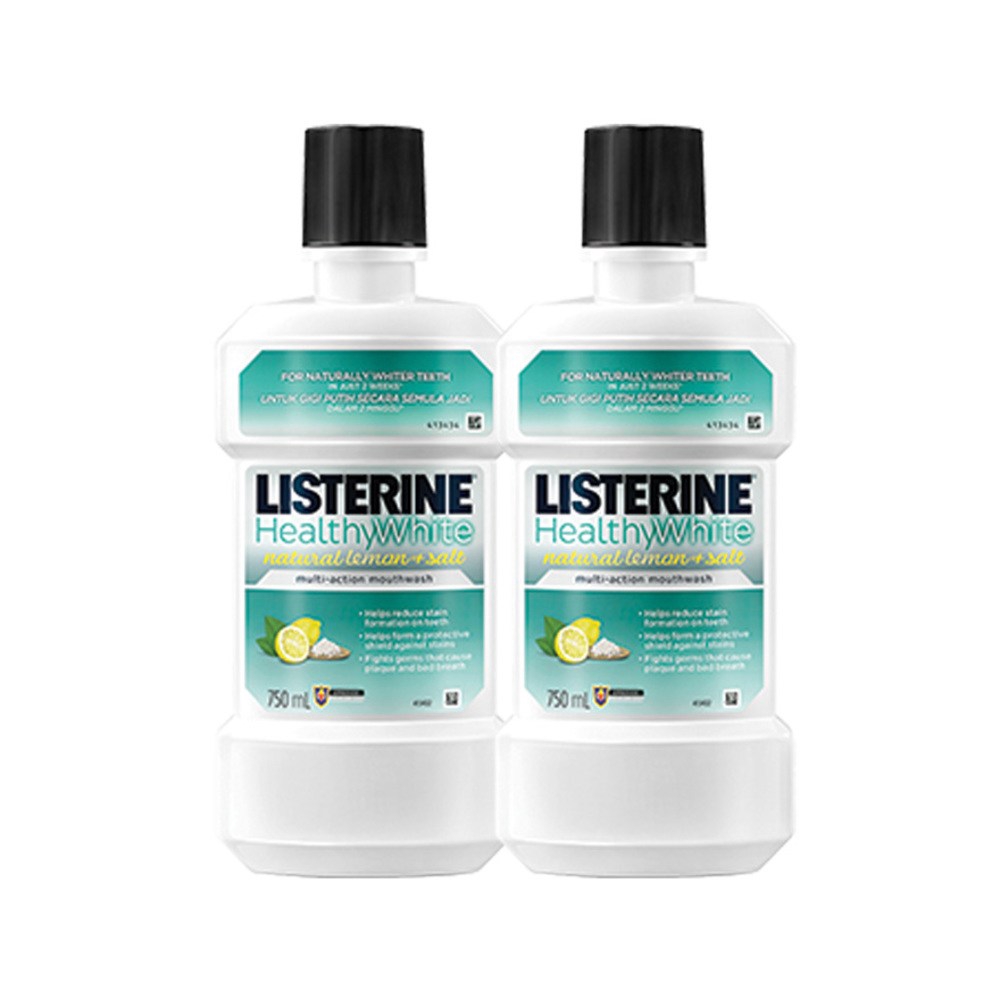 LISTERINE Healthy White Mouthwash 2 x 750ml WT1 Shopee Malaysia