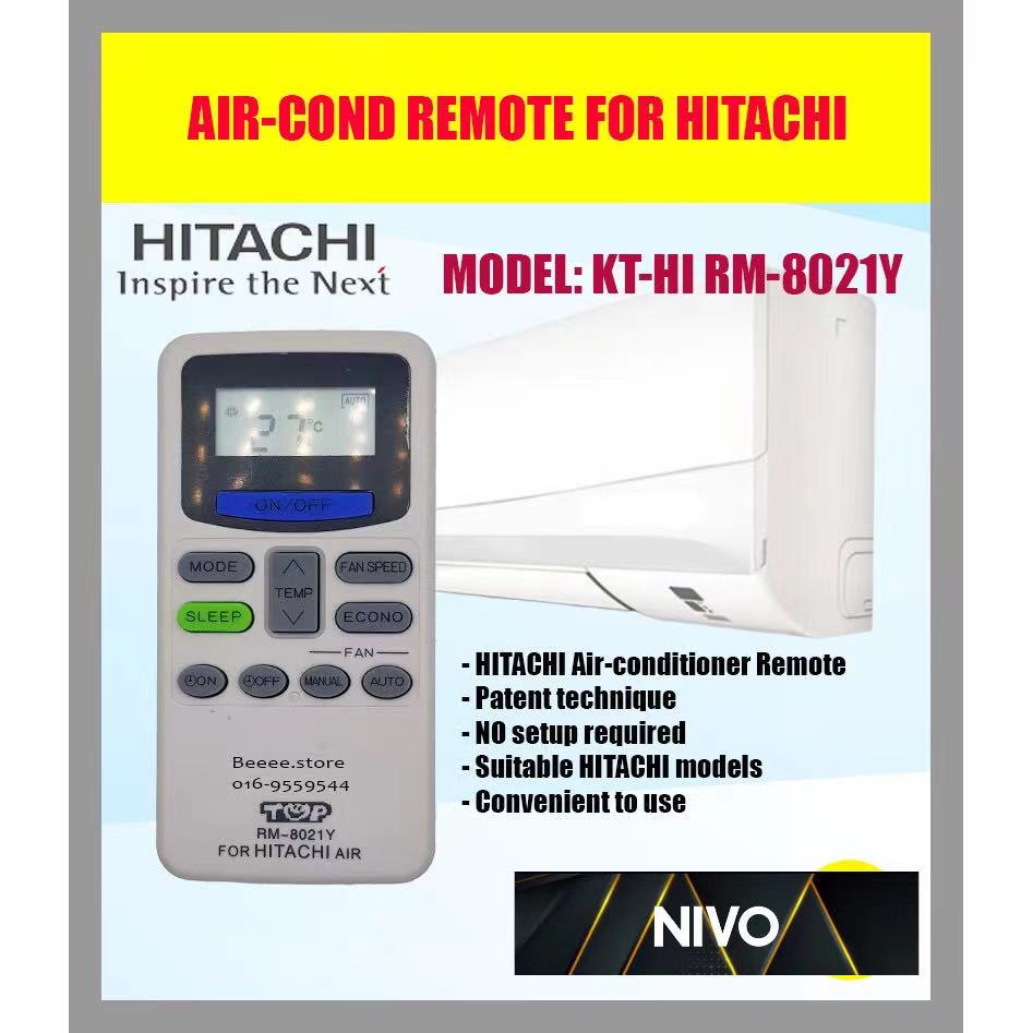HITACHI AIR CONDITIONER AIR COND REMOTE CONTROL RM8021Y KTHI HITACHI