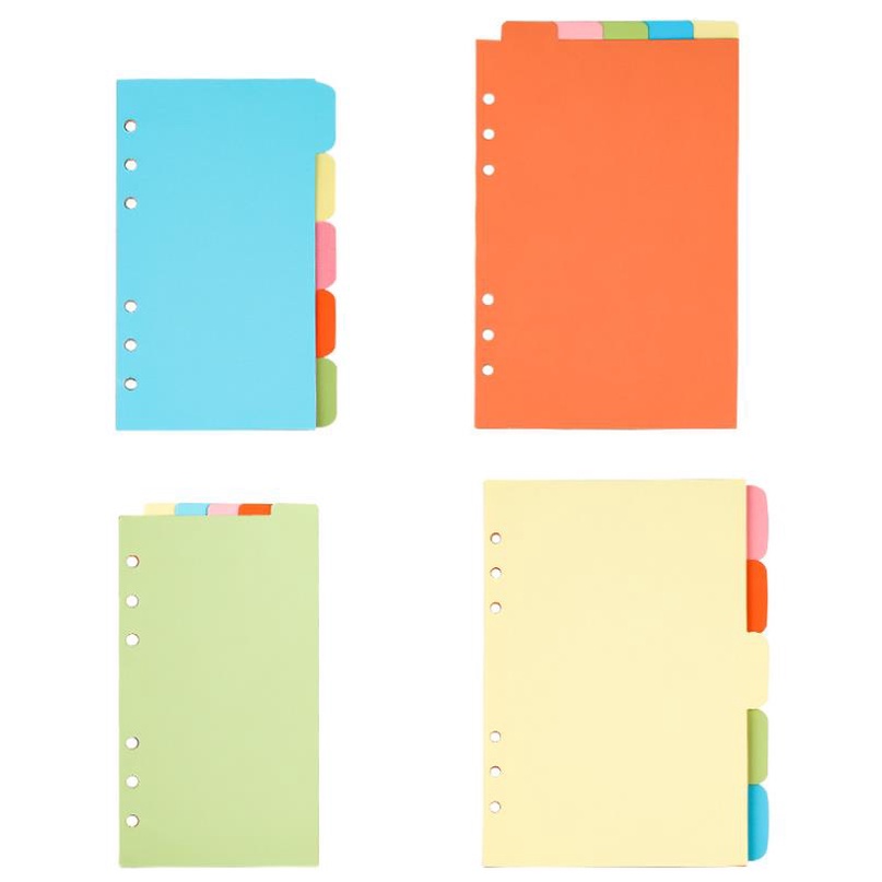 A5/A6/A7/B5/A4 Paper Divider Index Page Tab Cards For 6-Holes Ring ...