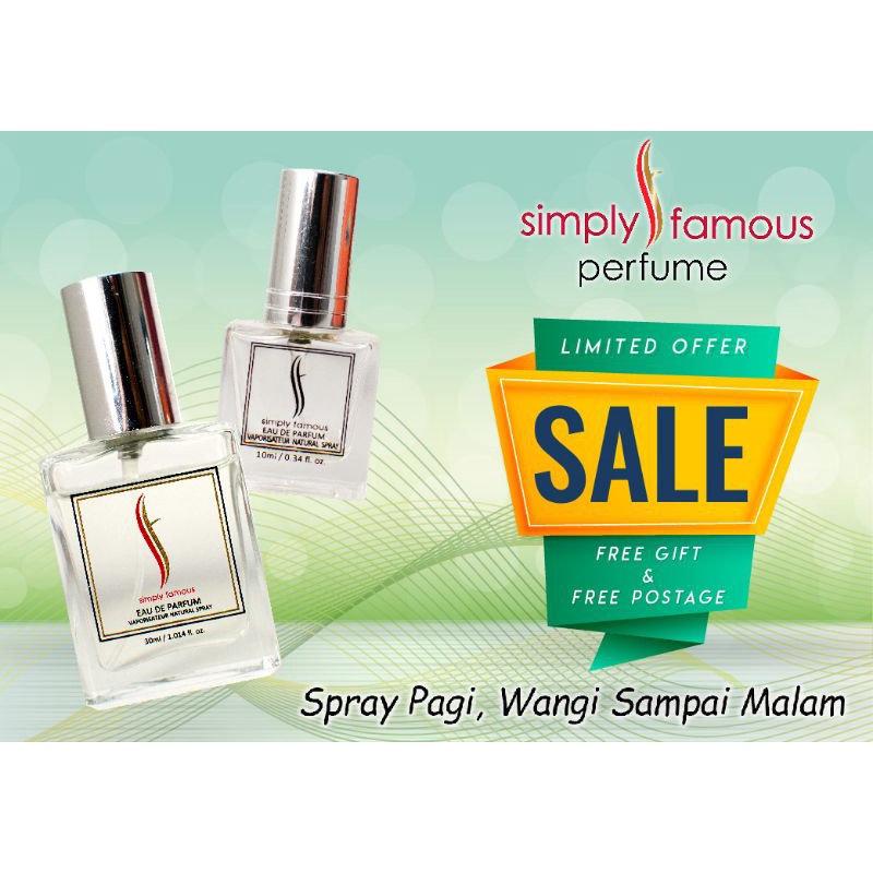 SIMPLY FAMOUS PERFUMES SET FREE SHIPPING BAU boleh campur