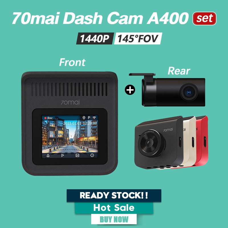 70MAI DASH CAM A400 + REAR CAM SET | Shopee Malaysia