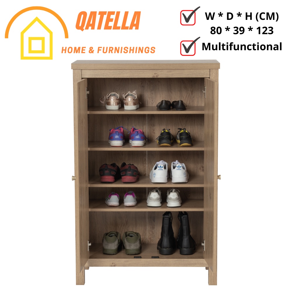 Qatella RHODES Multifunction Cabinet 2 Door Shoe Cabinet Storage 2 ...