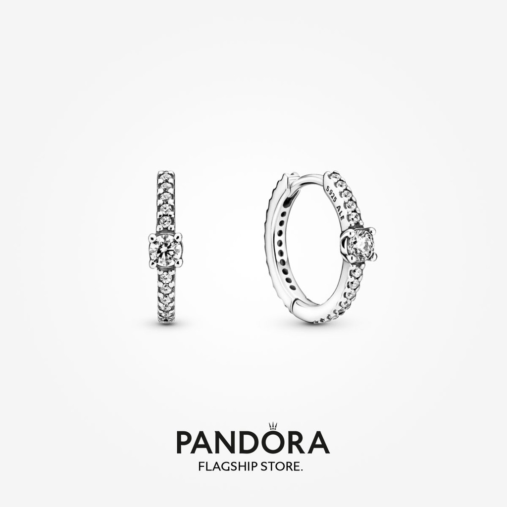 PANDORA Mod. SPARKLING DOUBLE HOOP EARRINGS
