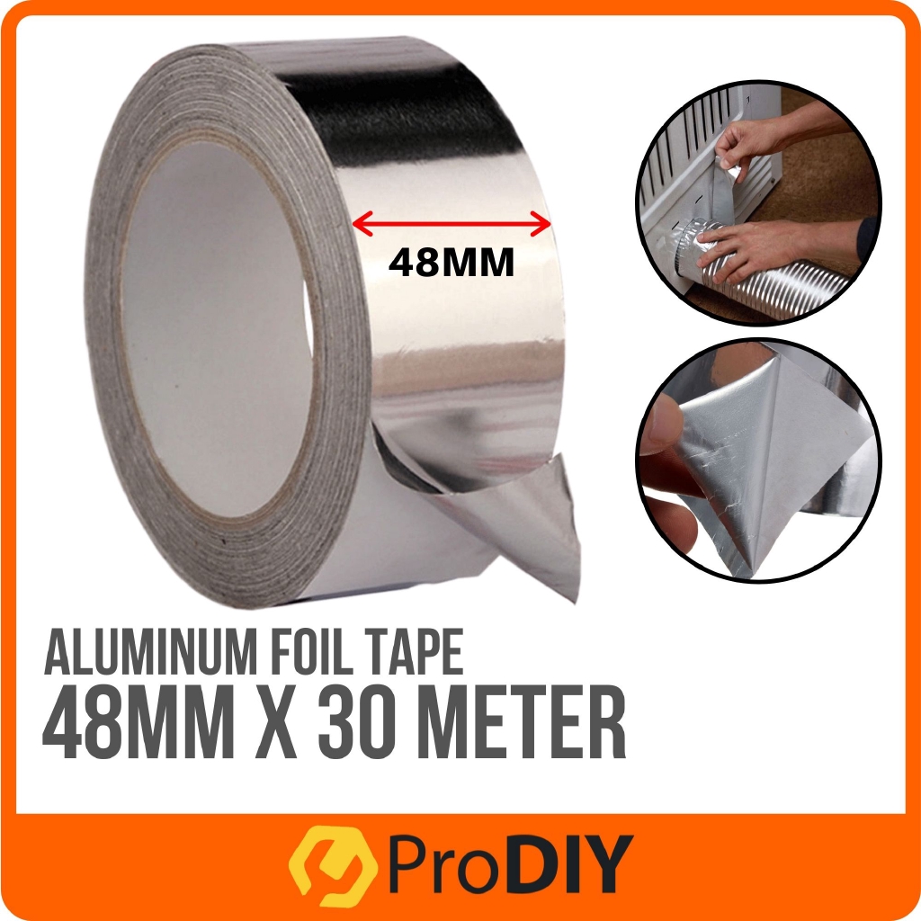 48mm x 30 Meter Aluminum Foil Tape Heat Safe High Temperature Resistant