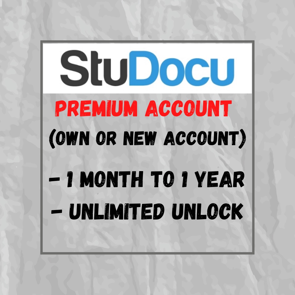 StuDocu Premium Account (Own Account Or New Account) | Shopee Malaysia