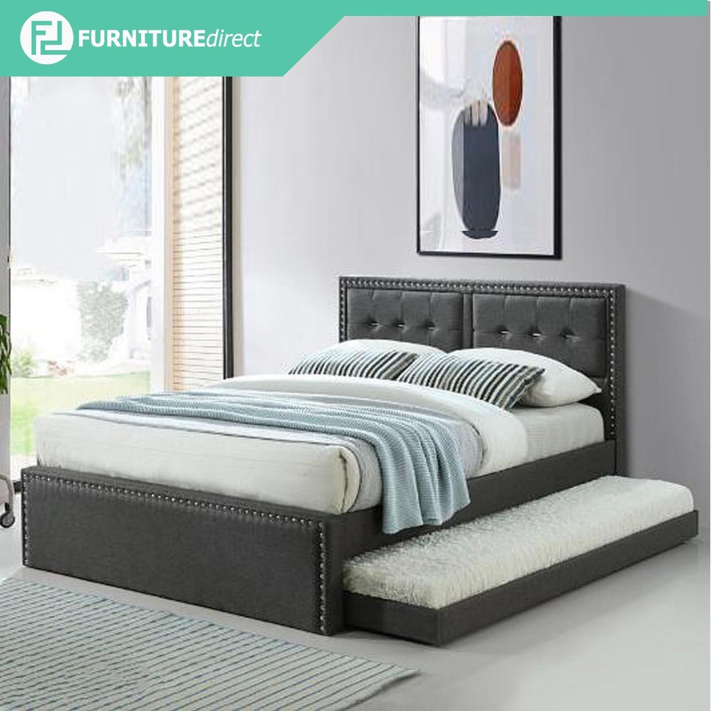 Queen bed with roll deals out bed