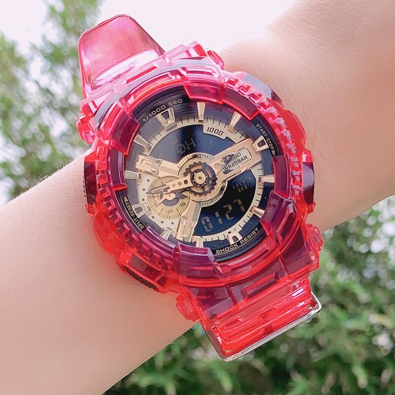 G shock transparent red sale